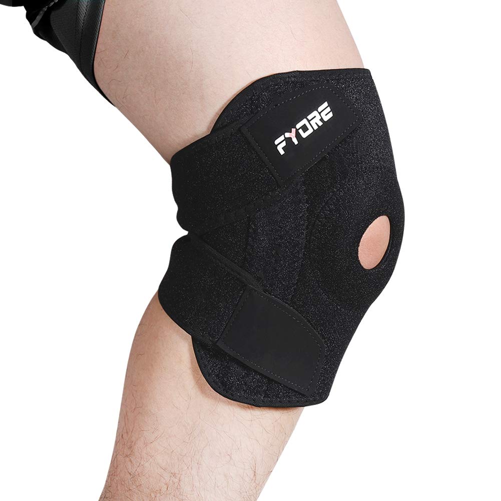 Hinged Knee Brace with 4 Straps & 4 Springs, Adjustable Open Patella S –  fyore sports