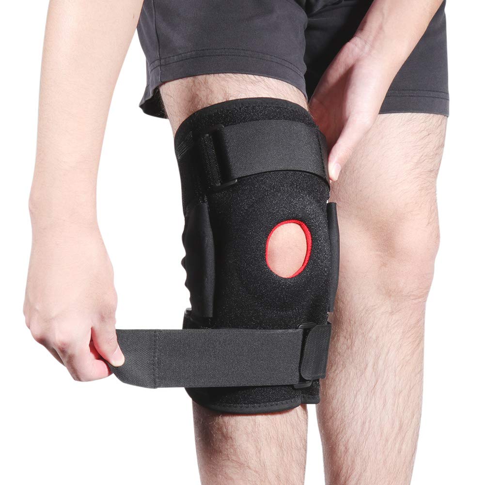 Hinged Knee Brace with 4 Straps & 4 Springs, Adjustable Open Patella S –  fyore sports